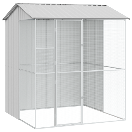 Aviario per Uccelli vidaXL Grigio 215x210x247 cm Acciaio