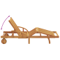 vidaXL Set di 2 lettini prendisole con cuscini e ruote Beige in legno solido Acacia vidaXL Set di 2 lettini prendisole con cuscini e ruote Beige in legno solido Acacia
