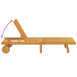 vidaXL Lettini prendisole 2 pz con ruote e cuscino in legno massello di acacia vidaXL Lettini prendisole 2 pz con ruote e cuscino in legno massello di acacia