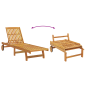 vidaXL Lettini prendisole 2 pz con ruote e cuscino in legno massello di acacia vidaXL Lettini prendisole 2 pz con ruote e cuscino in legno massello di acacia