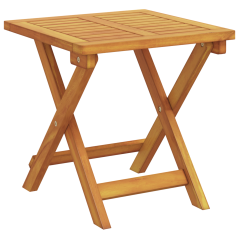 Sdraio con Ruote vidaXL 2 pz con Tavolo e Cuscino in Legno Massello d'Acacia