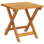 Sdraio con Ruote vidaXL 2 pz con Tavolo e Cuscino in Legno Massello d'Acacia