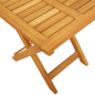 Sdraio con Ruote vidaXL 2 pz con Tavolo e Cuscino in Legno Massello d'Acacia