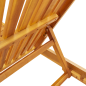 Sdraio con Ruote vidaXL 2 pz con Tavolo e Cuscino in Legno Massello d'Acacia