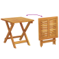 Sdraio con Ruote vidaXL 2 pz con Tavolo e Cuscino in Legno Massello d'Acacia
