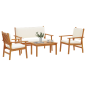Set di divani da giardino 4 pezzi con cuscini in legno massello di acacia