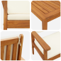 Set di divani da giardino 4 pezzi con cuscini in legno massello di acacia