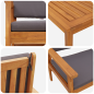 Set di divano da giardino a 4 pezzi con cuscini in legno massello di acacia Set di divano da giardino a 4 pezzi con cuscini in legno massello di acacia