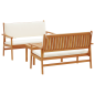 Set di divano da giardino a 3 pezzi con cuscini in legno massello di acacia Set di divano da giardino a 3 pezzi con cuscini in legno massello di acacia
