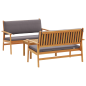 Set di divani da giardino a 3 pezzi con cuscini in legno massello di acacia Set di divani da giardino a 3 pezzi con cuscini in legno massello di acacia
