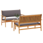 Set di divani da giardino a 3 pezzi con cuscini in legno massello di acacia Set di divani da giardino a 3 pezzi con cuscini in legno massello di acacia