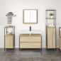Set di mobili da bagno 3 pezzi in legno ingegnerizzato Rovere di vidaXL Set di mobili da bagno 3 pezzi in legno ingegnerizzato Rovere di vidaXL