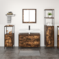 Set di mobili per bagno 3 pezzi in rovere fumé in legno ingegnerizzato Set di mobili per bagno 3 pezzi in rovere fumé in legno ingegnerizzato