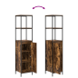Set di mobili per bagno 3 pezzi in rovere fumé in legno ingegnerizzato Set di mobili per bagno 3 pezzi in rovere fumé in legno ingegnerizzato
