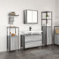 Set di mobili per bagno 3 pezzi vidaXL Grigio Legno ingegnerizzato Set di mobili per bagno 3 pezzi vidaXL Grigio Legno ingegnerizzato