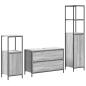 Set di mobili per bagno 3 pezzi vidaXL Grigio Legno ingegnerizzato Set di mobili per bagno 3 pezzi vidaXL Grigio Legno ingegnerizzato