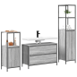 Set di mobili per bagno 3 pezzi vidaXL Grigio Legno ingegnerizzato Set di mobili per bagno 3 pezzi vidaXL Grigio Legno ingegnerizzato