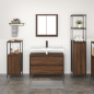Set di Mobili per Bagno in 3 Pezzi in Legno Ingegnerizzato Marrone Set di Mobili per Bagno in 3 Pezzi in Legno Ingegnerizzato Marrone
