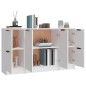 Credenze 3 pz Bianco in Legno Multistrato Credenze 3 pz Bianco in Legno Multistrato