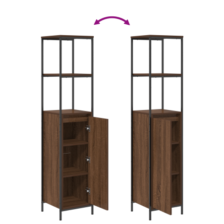 vidaXL Set di mobili per bagno 3 pezzi - Rovere marrone legno ingegnerizzato