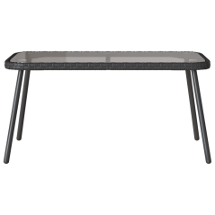 vidaXL Set da pranzo da giardino con cuscini in polyrattan nero