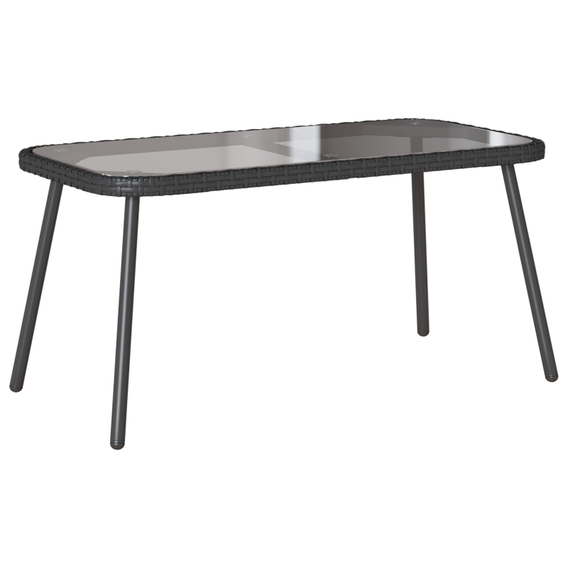 Set da Giardino a 2 Pezzi con Cuscini in Rattan Sintetico Nero