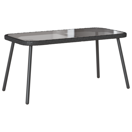 Set da Giardino a 2 Pezzi con Cuscini in Rattan Sintetico Nero