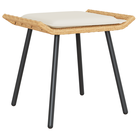 vidaXL Set da Giardino di 4 Pezzi con Cuscini in Rattan Poliestere Naturale