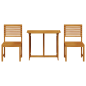 Set Bistro da Giardino 3 Pezzi in Legno Massello di Acacia di vidaXL