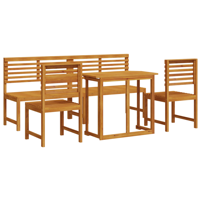 Set da pranzo da giardino 5 pezzi in legno massello di acacia