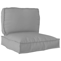 vidaXL Set di Cuscini per Pallet a 2 Pezzi in Tessuto Oxford Grigio