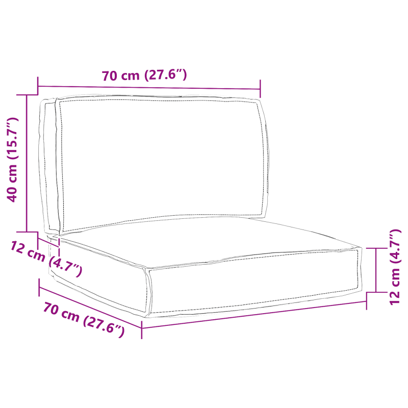 vidaXL Set di cuscini per pallet a 2 pezzi con motivo fogliare in tessuto Oxford vidaXL Set di cuscini per pallet a 2 pezzi con motivo fogliare in tessuto Oxford