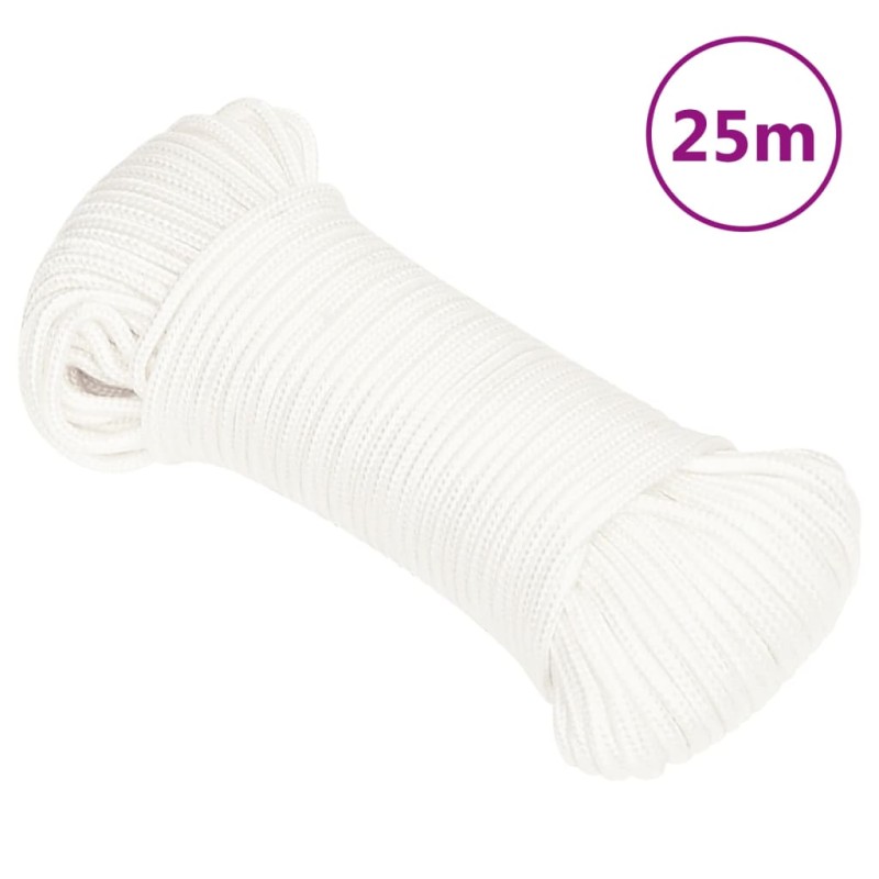 Corda Nautica Completamente Bianca 4 mm 25 m in Polipropilene Corda Nautica Completamente Bianca 4 mm 25 m in Polipropilene