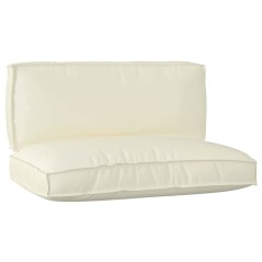 vidaXL Set di cuscini per pallet 2 pezzi crema in tessuto Oxford