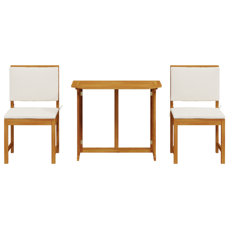 vidaXL Set Bistro Giardino 3 Pezzi con Cuscini in Legno Massello di Acacia vidaXL Set Bistro Giardino 3 Pezzi con Cuscini in Legno Massello di Acacia