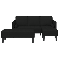 vidaXL Set di divani 2 pezzi con cuscini in tessuto nero