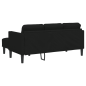 vidaXL Set di divani 2 pezzi con cuscini in tessuto nero vidaXL Set di divani 2 pezzi con cuscini in tessuto nero