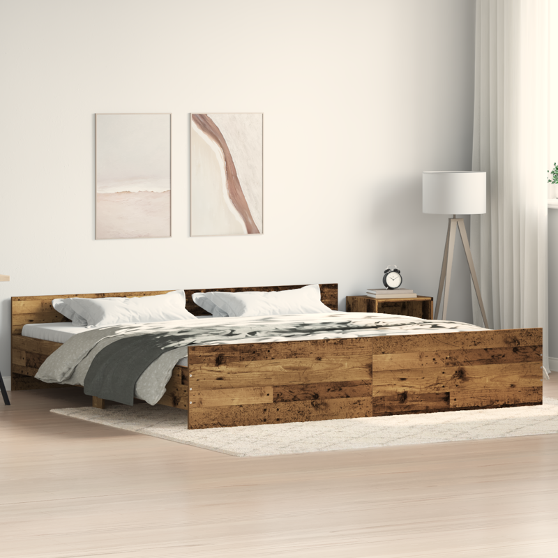vidaXL Struttura Letto Legno Invecchiato 200x200 cm Legno Ingengnerizzato vidaXL Struttura Letto Legno Invecchiato 200x200 cm Legno Ingengnerizzato