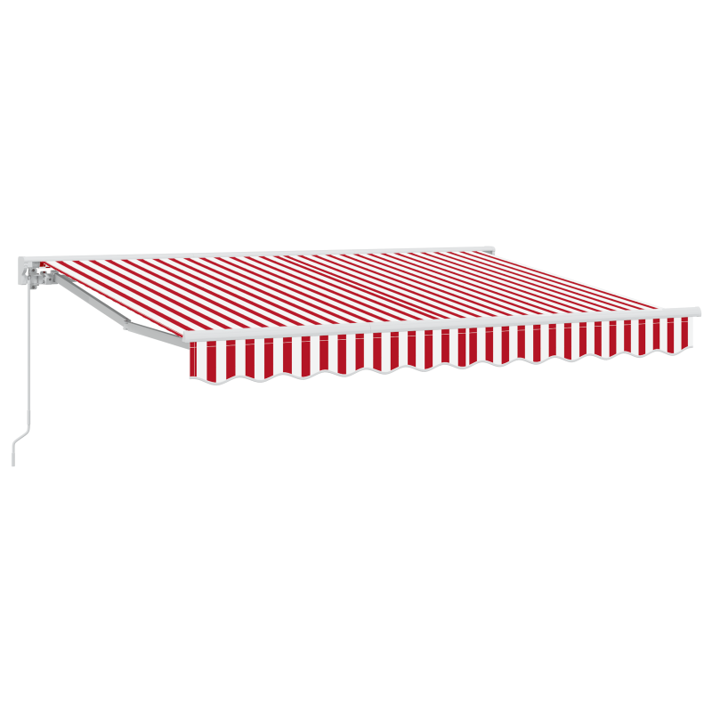 vidaXL Tenda retrattile manuale rossa e bianca, 350 x 200 cm vidaXL Tenda retrattile manuale rossa e bianca, 350 x 200 cm
