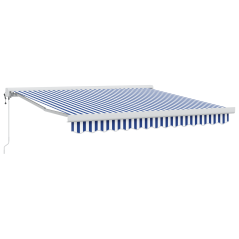 vidaXL Tenda Retrattile Automatica Blu e Bianca 300x250 cm