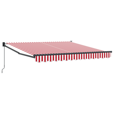 vidaXL Tenda Retrattile Manuale Righe Rosse e Bianche 300x250 cm