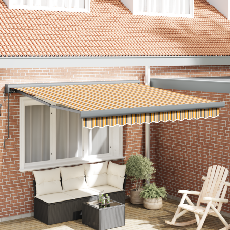 vidaXL Tenda Retrattile Automatica a Righe Multicolore 300x250 cm