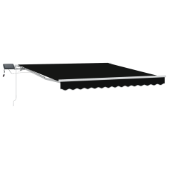 Tenda retrattile manuale con LED nera 300x250 cm