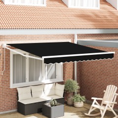 Tenda retrattile manuale vidaXL Nera 300x250 cm