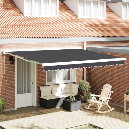 vidaXL Tenda Retrattile Manuale Arancione e Bianca, 350x250 cm