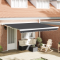 vidaXL Tenda Retrattile Manuale Arancione e Bianca, 350x250 cm vidaXL Tenda Retrattile Manuale Arancione e Bianca, 350x250 cm