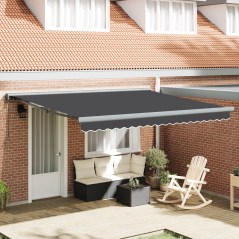 vidaXL Tenda Retrattile Automatica Arancione e Bianca 350x250 cm