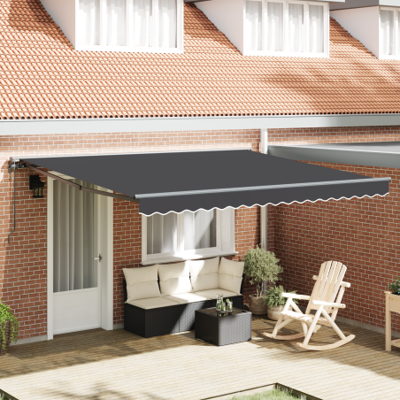 vidaXL Tenda Retrattile Automatica Arancione e Bianca, 350x250 cm