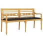 Panchina Batavia con Cuscino Nero 150 cm Legno Massello Teak Panchina Batavia con Cuscino Nero 150 cm Legno Massello Teak