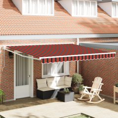 vidaXL Tenda Retrattile Manuale Arancione e Marrone 350x250 cm